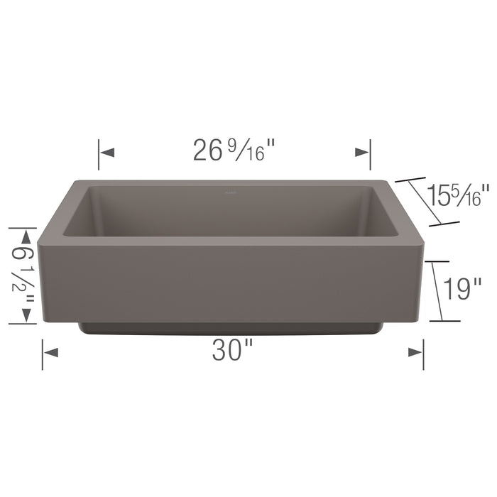 Blanco 527417 Vintera SILGRANIT 30" Single Bowl Apron-Front Farmhouse Sink - Volcano Gray