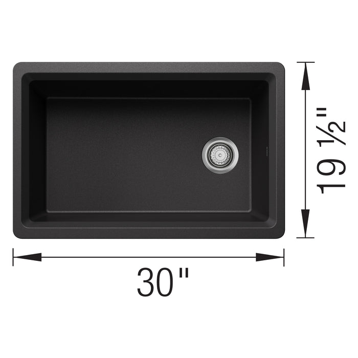 Blanco 443304 Inteos SILGRANIT 30" Single Bowl Undermount Workstation Kitchen Sink - Anthracite