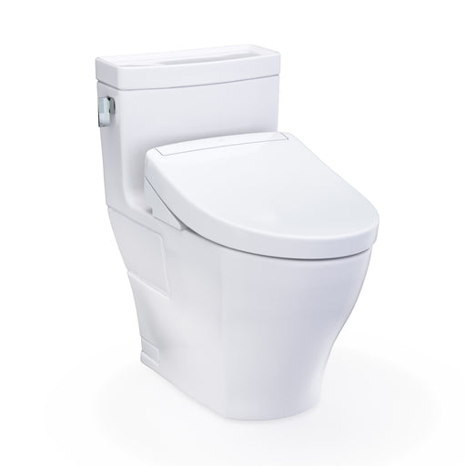 TOTO Washlet+ Legato One-Piece Elongated 1.28 GPF Toilet and Washlet S5 Bidet Seat, Cotton White - MW6243446CEFG#01