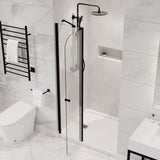 ANZZI SD-AZ14-01MB Romance 72" x 33.5" Frameless Swinging Shower Door in Matte Black