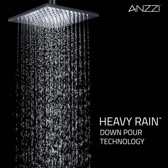 ANZZI SH-AZ041ORB Viace Series 1-Spray 12.55" Fixed Showerhead in Oil Rubbed Bronze