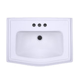 TOTO LPT780.4#01 Clayton Rectangular Pedestal Bathroom Sink for 4" Center Faucets, Cotton White