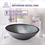 ANZZI LS-AZ035 Onyx Series Vessel Sink in Black