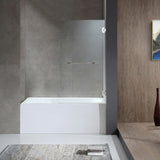 ANZZI SD1001CH-3260R 5 ft. Bathtub in White with 34" by 58" Frameless Hinged Tub Door in Chrome