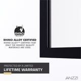 ANZZI SD-AZFL06001MB Veil Series 74" by 34" Framed Glass Shower Screen in Matte Black