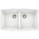 Blanco 440071 Performa SILGRANIT 33" 50/50 Double Bowl Undermount Kitchen Sink - White