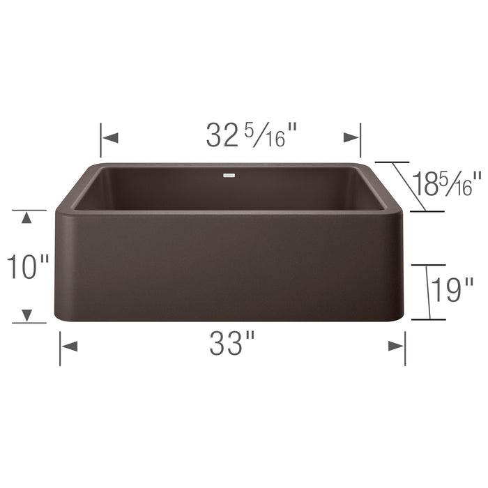 Blanco 401896 Ikon SILGRANIT 33" Single Bowl Apron-Front Farmhouse Sink - Cafe