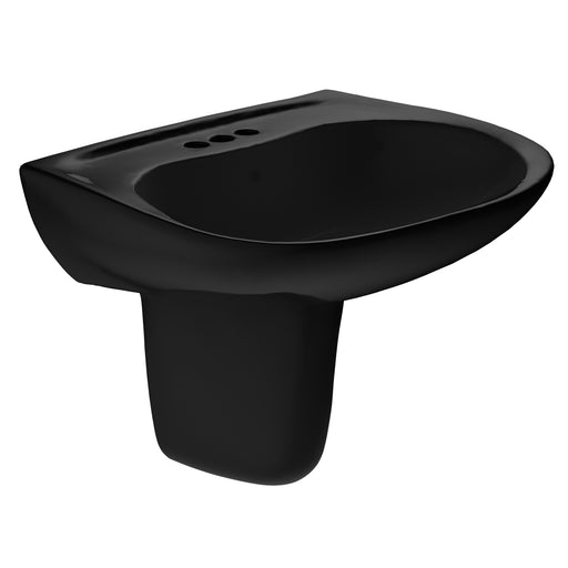 TOTO Prominence Oval Wall-Mount Bathroom Sink and Shroud for 4 Inch Center Faucets, Ebony - LHT242.4#51