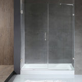 ANZZI SD-AZ8073-01CH Makata Series 60" by 72" Frameless Hinged Shower Door in Polished Chrome with Handle