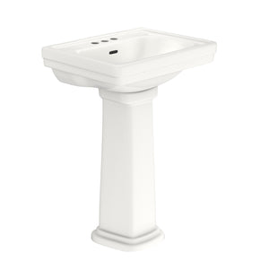 TOTO Promenade 24" x 19-1/4" Rectangular Pedestal Bathroom Sink for 4 inch Center Faucets, Colonial White - LPT532.4N#11