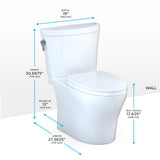 TOTO MS448124CEMFGN#01 Aquia IV Arc Two-Piece Elongated Dual Flush Universal Height Toilet - Cotton White