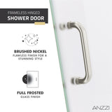 ANZZI SD-AZ8075-01BNF Passion Series 24" by 72" Frameless Frosted Shower Door in Brushed Nickel