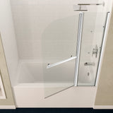 ANZZI SD05401CH-3260R 5 ft. Bathtub in White with 48" x 58" Frameless Tub Door in Polished Chrome