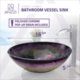 ANZZI LS-AZ8217 Panye Series Vessel Sink in Hand Painted Mural