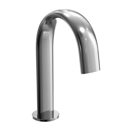 TOTO gooseneck ECOPOWER 0.5 GPM touchless bathroom faucet, 10 second on-demand flow in Polished Chrome finish.