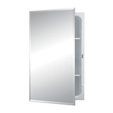 Rangaire Jensen 1459 Horizon Recess Mount 16" x 26" Bathroom Medicine Cabinet with Mirrored Door and 2 Shelves