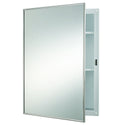 Jensen 407ADJ mirrored medicine cabinet with door partly open and shelves visible