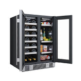 Avallon AWBC242GGFD 24" Wide 21 Bottle Capacity and 64 Can Capacity Beverage Center in Stainless Steel