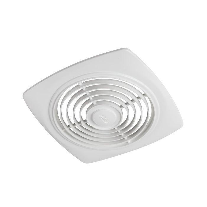 Broan 503 8" 160 CFM Side Discharge Ventilation Fan with White Square Plastic Grille, 5.0 Sones