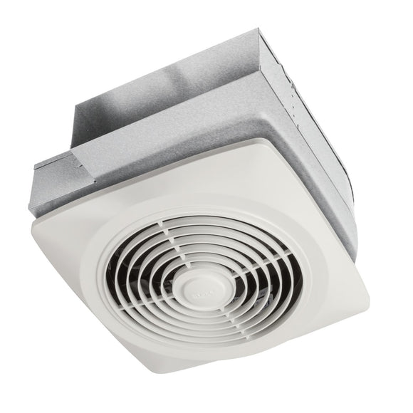 Broan 503 8" 160 CFM Side Discharge Ventilation Fan with White Square Plastic Grille, 5.0 Sones