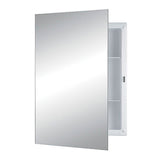 Rangaire Jensen 781029 Recess Mount 16x22" Reversible Bathroom Medicine Cabinet with Frameless Mirror and 2 Shelves