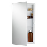 Jensen 781053 Builder Series 16" x 26" Recessed Frameless Mirrored Medicine Cabinet, Reversible