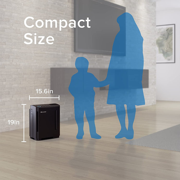Brondell Revive PR50-B True HEPA Filtration Air Purifier and Humidifier, Black