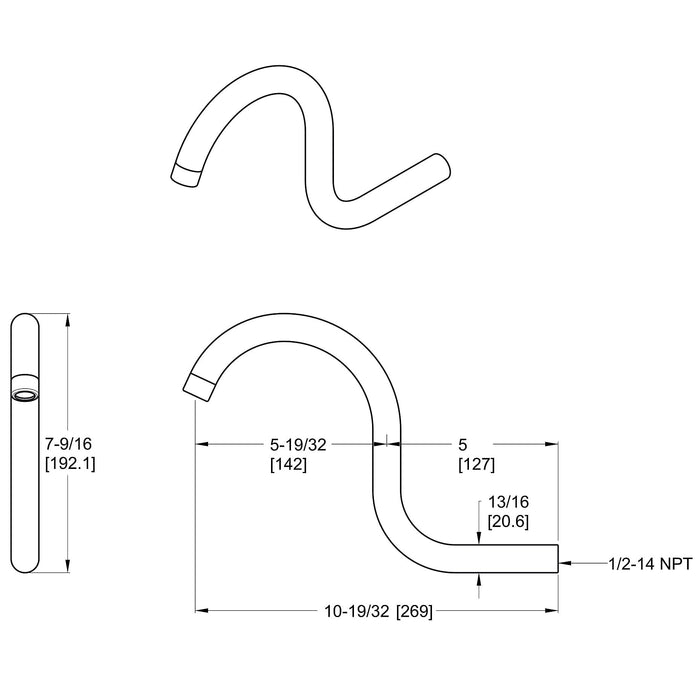 Pfister 973-033A Saxton Shower Arm - Polished Chrome