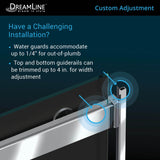 Dreamline SHDR-634876G-09 Essence 44-48"W x 76"H Frameless Smoke Gray Glass Bypass Shower Door in Satin Black