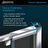 Dreamline SHDR22547200-01 Flex 50-54"W x 72"H Semi-Frameless Pivot Shower Door in Chrome