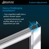 Dreamline DL-6701-22-09 Prime 33" x 74 3/4" Semi-Frameless Clear Glass Sliding Shower Enclosure in Satin Black with Biscuit Base Kit