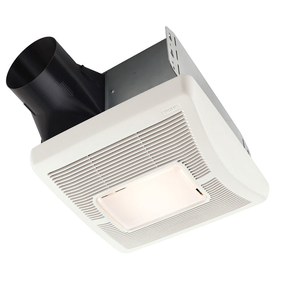 Broan Nutone A70L Flex Series 70 CFM Ceiling Roomside Installation Bathroom Exhaust Fan with Light