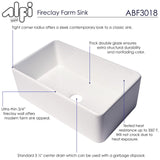 ALFI Brand ABF3018 30" White Thin Wall Single Bowl Smooth Apron Fireclay Kitchen Farm Sink