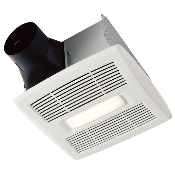 Broan AE110L Flex Series 110 CFM Ceiling Roomside Installation Bathroom Exhaust Fan with Light, ENERGY STAR