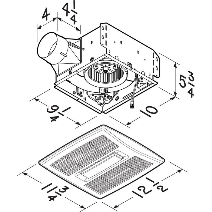 Broan AE80SL Flex Series 80 CFM 0.7 Sones Humidity Sensing Ventilation Fan Light Energy Star