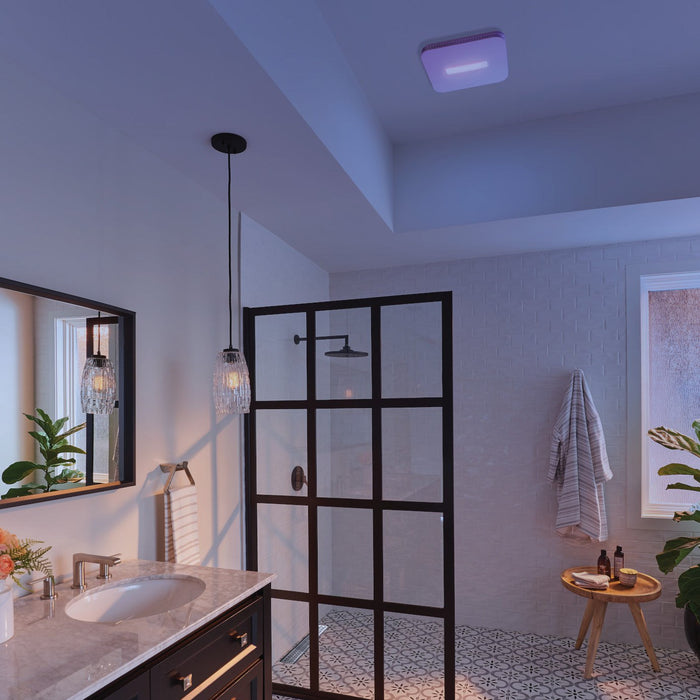 Broan NuTone AR110LKVV SurfaceShield Exhaust Fan with LED and Vyv Antimicrobial Antiviral Violet Light, 110 CFM