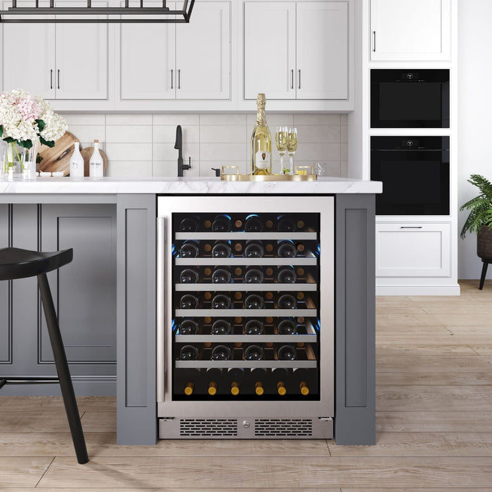 Avallon AWC242SZRH 24" Wide 53 Bottle Capacity Single Zone Wine Cooler in Stainless Steel