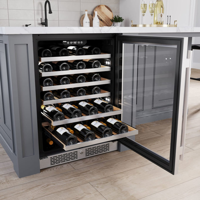 Avallon AWC242SZRH 24" Wide 53 Bottle Capacity Single Zone Wine Cooler in Stainless Steel