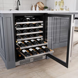 Avallon AWC242SZRH 24" Wide 53 Bottle Capacity Single Zone Wine Cooler in Stainless Steel