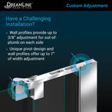 DreamLine SHDR-4238728-01 Allure 38-39"W x 73"H Frameless Pivot Shower Door in Chrome