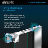 DreamLine SHDR-4252728-01 Allure 52-53"W x 73"H Frameless Pivot Shower Door in Chrome