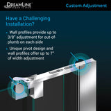 DreamLine SHDR-4265728-01 Allure 65-66"W x 73"H Frameless Pivot Shower Door in Chrome