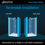 DreamLine DL-6526-01 Aqua Fold 36"D x 36"W x 76 3/4"H Frameless Bi-Fold Shower Door in Chrome with White Base and Backwall Kit