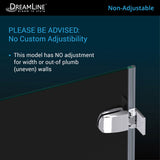 DreamLine SHDR-3534586-01 Aqua Uno 34"W x 58"H Frameless Hinged Tub Door in Chrome