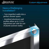 DreamLine DL-6709-88-01 Cornerview 42"D x 42"W x 74 3/4"H Framed Sliding Shower Enclosure in Chrome with Black Base Kit