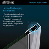 DreamLine SHDR-4328000-09 Elegance-LS 28 3/4 - 30 3/4"W x 72"H Frameless Pivot Shower Door in Satin Black