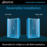 DreamLine SHDR-4325120-04 Elegance-LS 35 1/4 - 37 1/4"W x 72"H Frameless Pivot Shower Door in Brushed Nickel