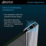 DreamLine SHDR-4125720-04 Elegance 25 1/4 - 27 1/4"W x 72"H Frameless Pivot Shower Door in Brushed Nickel