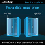 DreamLine SHDR-4142720-04 Elegance 42 1/2 - 44 1/2"W x 72"H Frameless Pivot Shower Door in Brushed Nickel