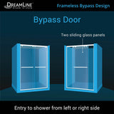 DreamLine SHDR-1648760-04 Encore 44-48"W x 76"H Semi-Frameless Bypass Shower Door in Brushed Nickel
